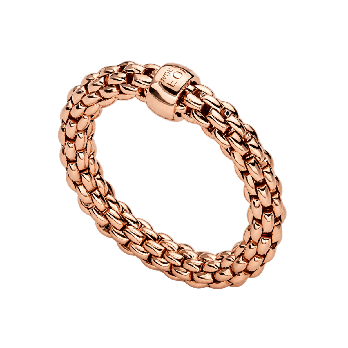 Crafted in polished 18ct rose gold, this small FOPE Essentials ring showcases the collection's signature Flex'it design, offering a refined look with exceptional comfort.