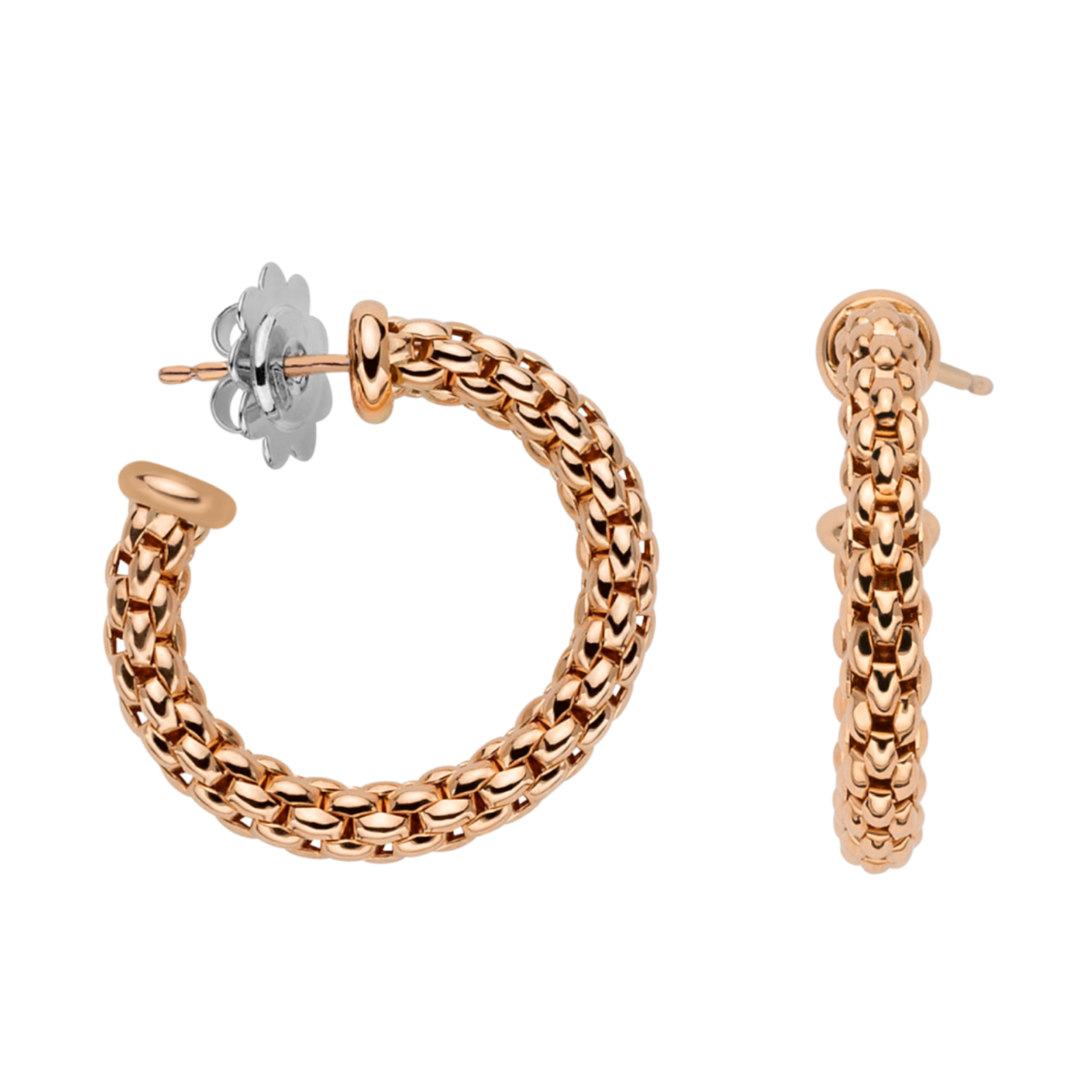 FOPE Essentials 18ct Rose Gold Small Hoop Earrings