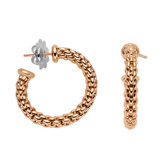 FOPE Essentials 18ct Rose Gold Small Hoop Earrings