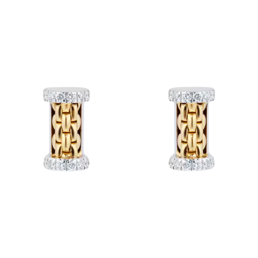 The FOPE Essentials Diamond Stud Earrings are beautifully crafted from a combination of 18ct yellow and white gold, creating a timeless two tone design. 