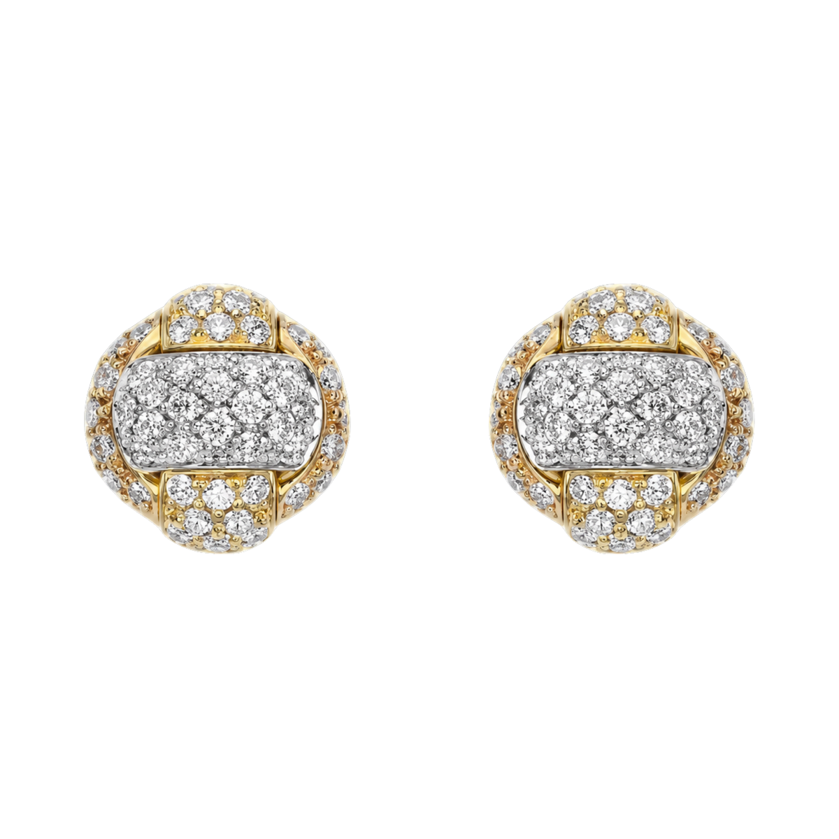 Elegant and versatile, the FOPE Novita 1.10ct Diamond Earrings feature a refined blend of yellow and white gold. Their brilliant cut diamonds add a luminous touch, creating a sophisticated look suited to any occasion.