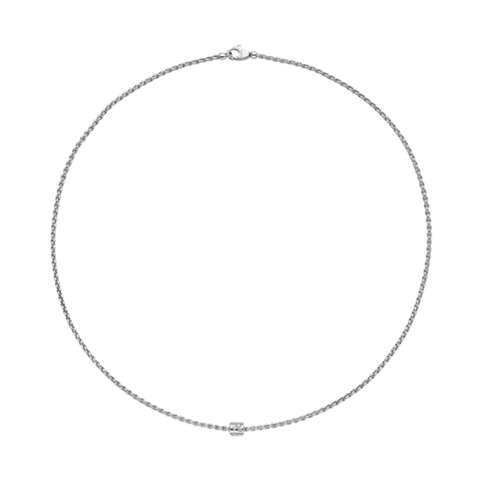 The FOPE Aria Diamond Necklet is a refined expression of modern Italian luxury, crafted in 18ct white gold.