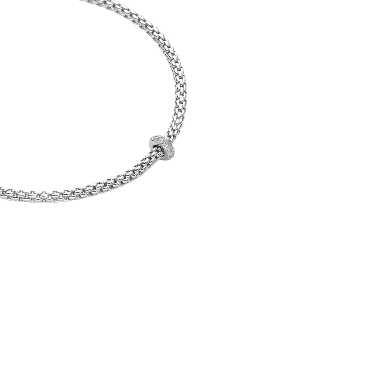 From the Prima collection, this 43cm white gold necklace blends sleek Italian craftsmanship with subtle diamond brilliance. The signature Flex'it construction creates a beautifully comfortable fit.

