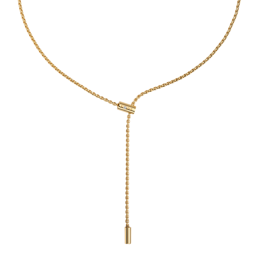 Elegant and effortlessly versatile, this FOPE Aria lariat necklace is crafted in 18ct yellow gold with a delicate sliding diamond clasp. The adjustable design lets you tailor the length to suit any style.