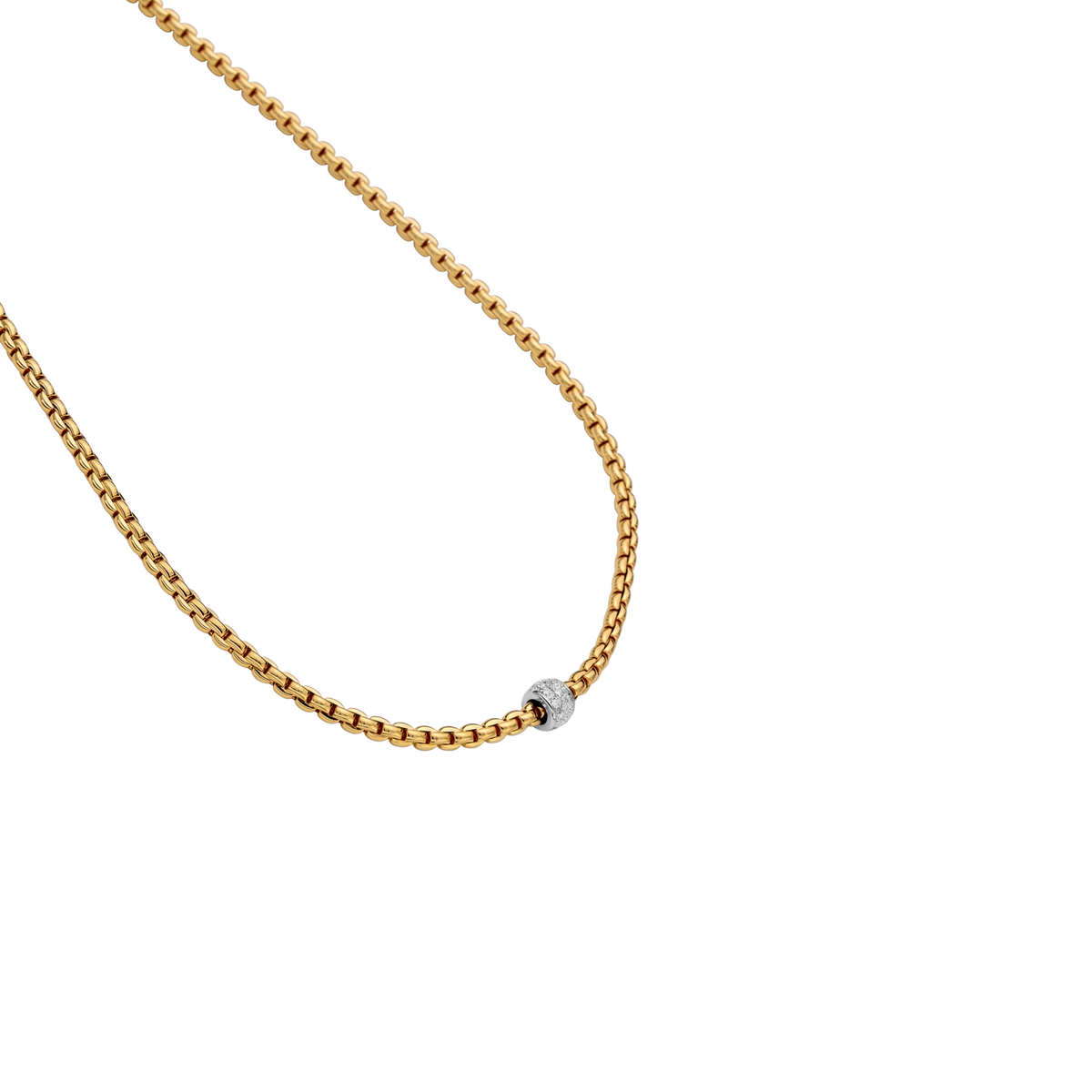 FOPE diamond necklace crafted in 18ct gold with 0.19ct pavé-set diamonds