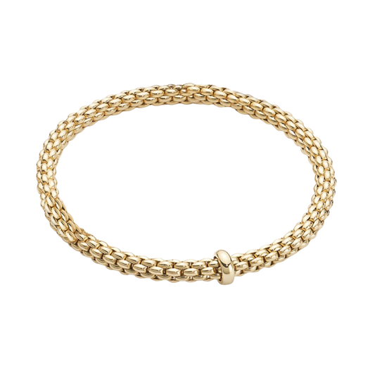 FOPE Prima bracelet, beautifully crafted in 18ct yellow gold with the signature Flex'it design.