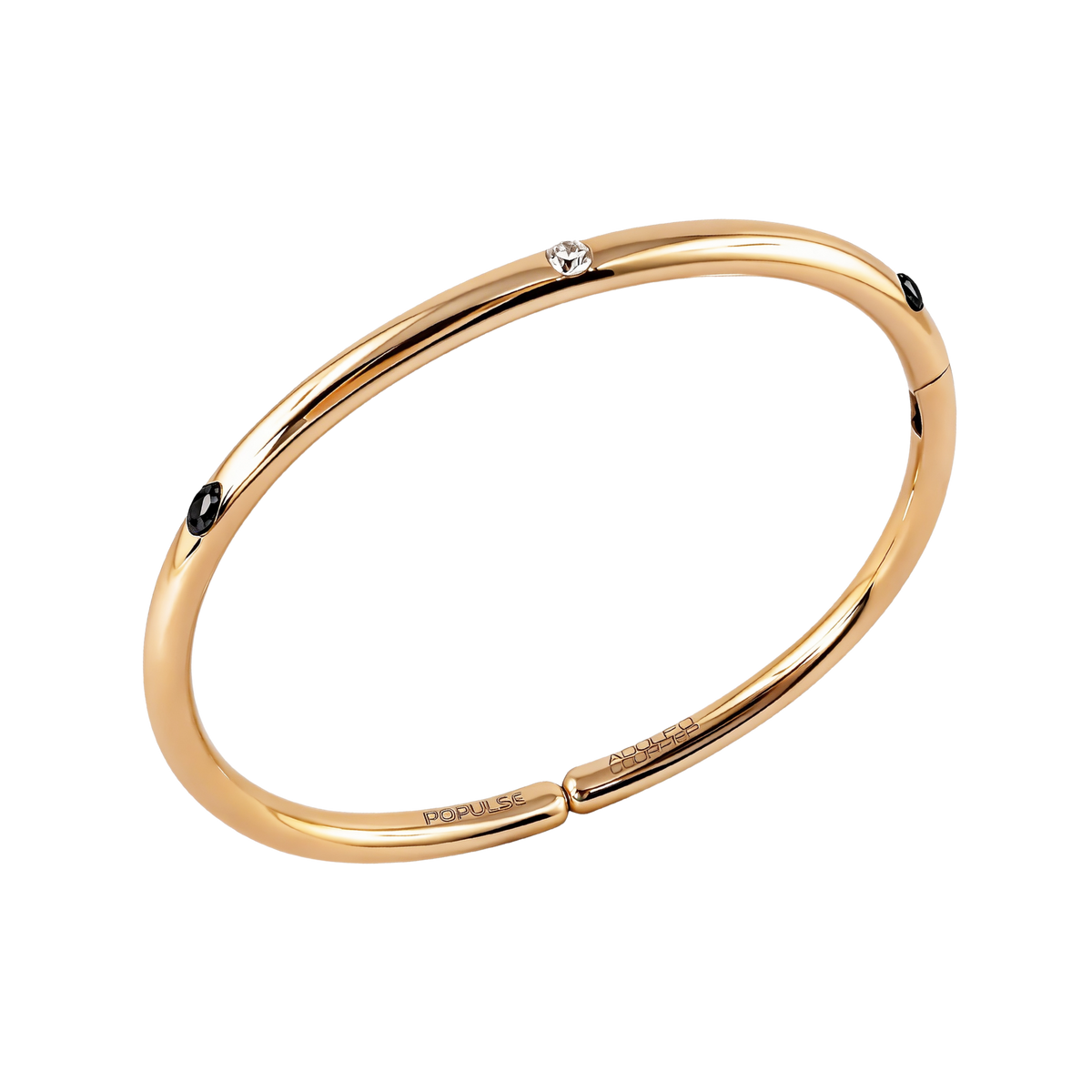 A bold expression of modern luxury, this 18ct yellow gold bangle features 0.15ct of brilliant round diamonds, complemented by 0.26ct of black diamonds for a striking contrast.