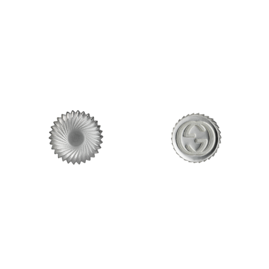 Gucci sterling silver Interlocking G stud earrings with the signature Boule finish. A clean everyday piece with a luxury designer feel.