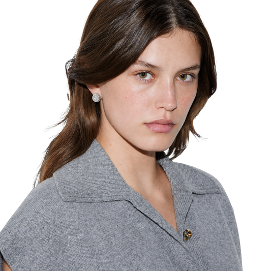 Gucci 925 sterling silver Interlocking G stud earrings with the signature Boule finish. 