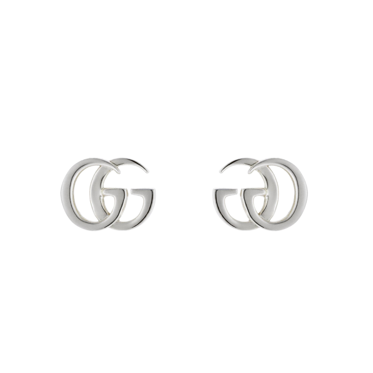 Timeless and effortlessly elegant, these Gucci silver GG earrings feature the iconic double G logo in a sleek minimalist design. 