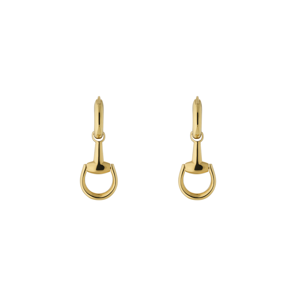 These Horsebit drop earrings are crafted from luxurious 18ct yellow gold and feature the Gucci's iconic half-horsebit motif. 