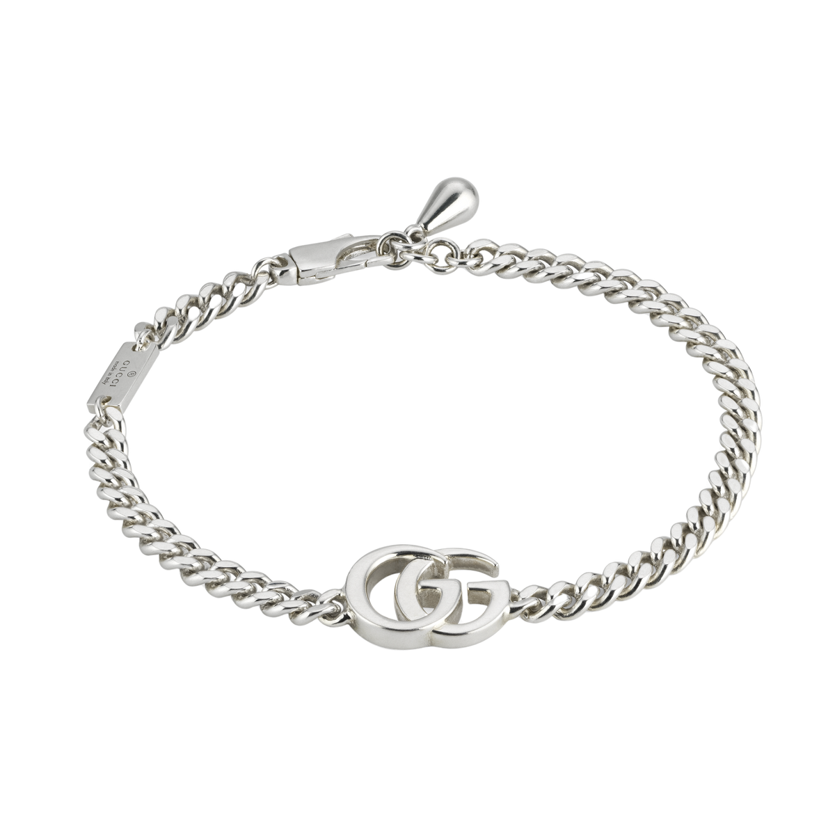 Elevate your everyday style with this Gucci GG Marmont Bracelet in size 17, crafted from sterling silver and finished with the Double G emblem.