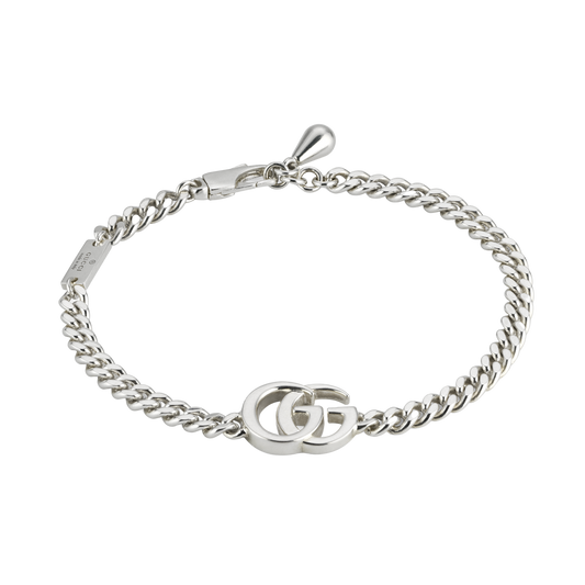 Elevate your everyday style with this Gucci GG Marmont Bracelet in size 17, crafted from sterling silver and finished with the Double G emblem.