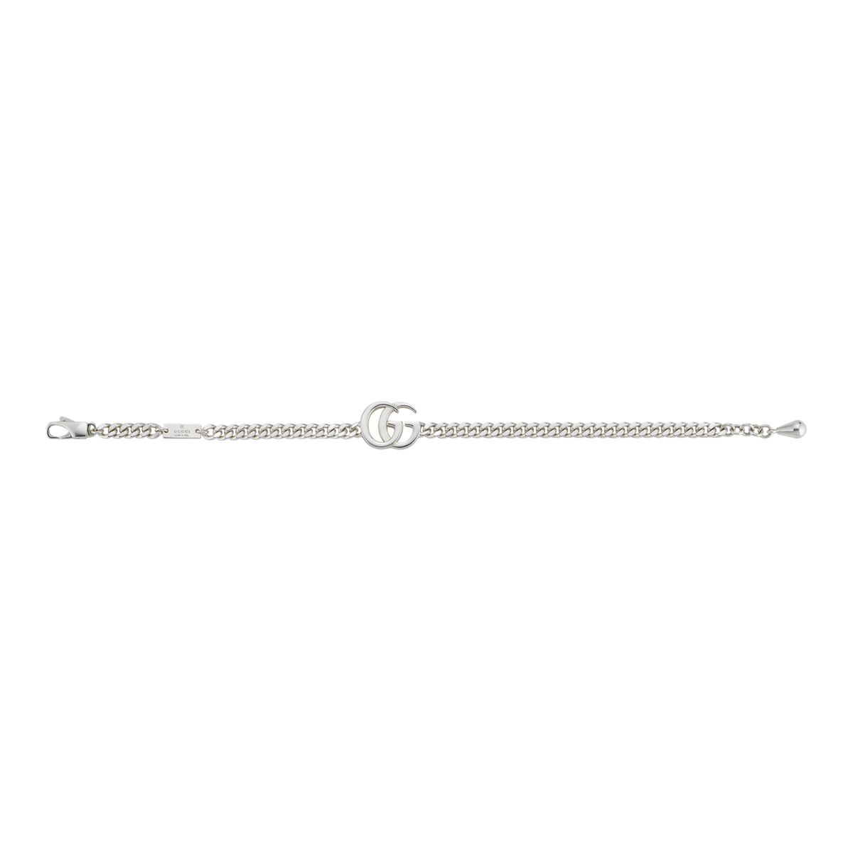 Designed to be worn every day, this Gucci GG Marmont Bracelet in size 17 showcases polished sterling silver and a signature motif that never goes out of style.