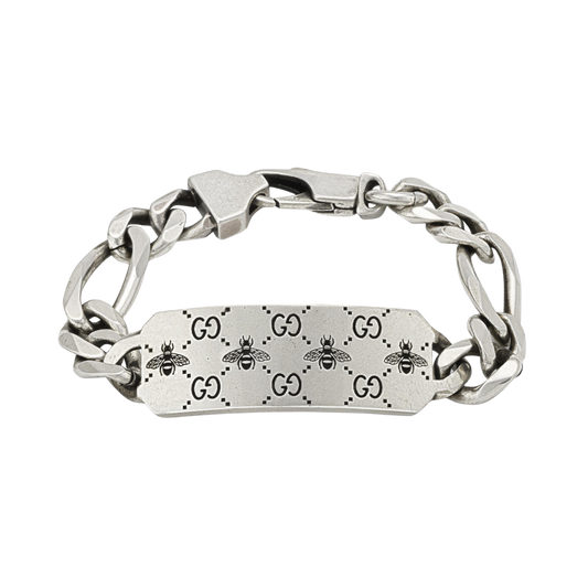A modern icon of luxury, the Gucci Signature sterling silver bracelet blends bold design with timeless Italian craftsmanship.