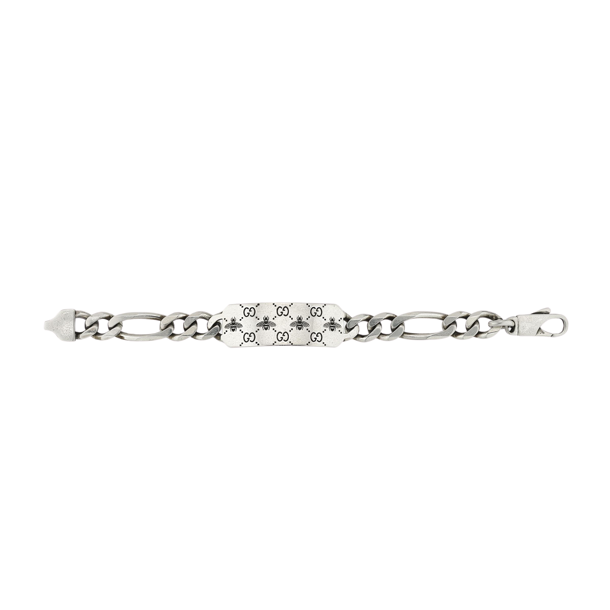 Crafted with precision and unmistakable Gucci design DNA, this sterling silver bracelet brings together heritage and modern style. The engraved Double G and bee motifs sit on a sleek chain design, giving it a bold yet versatile look. At 21cm in length, it’s the perfect statement piece for those who appreciate luxury jewellery with everyday wearability.