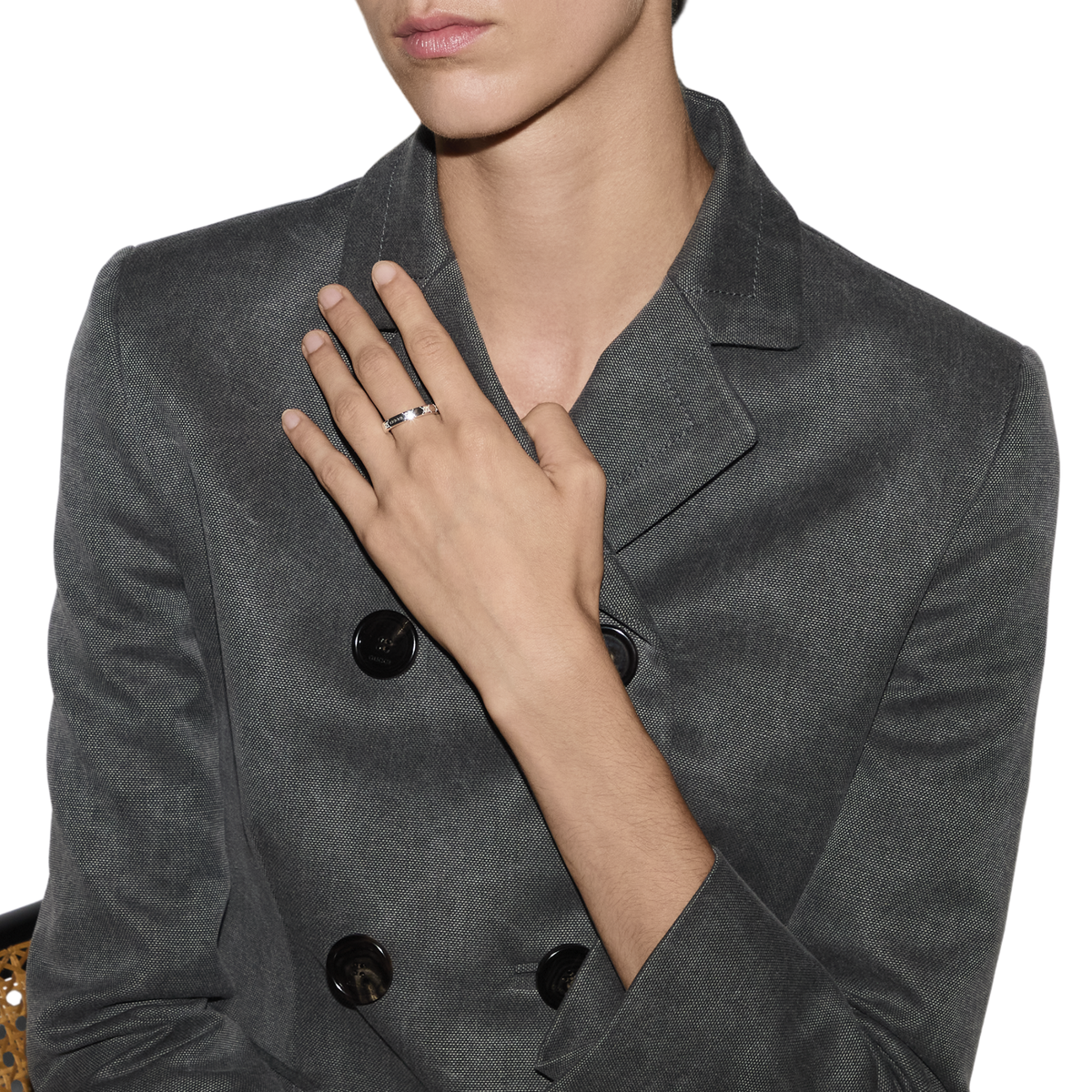 Crafted from sterling silver, this size 16 Gucci ring balances classic styling with modern design. The engraved finish gives it character without being too bold.