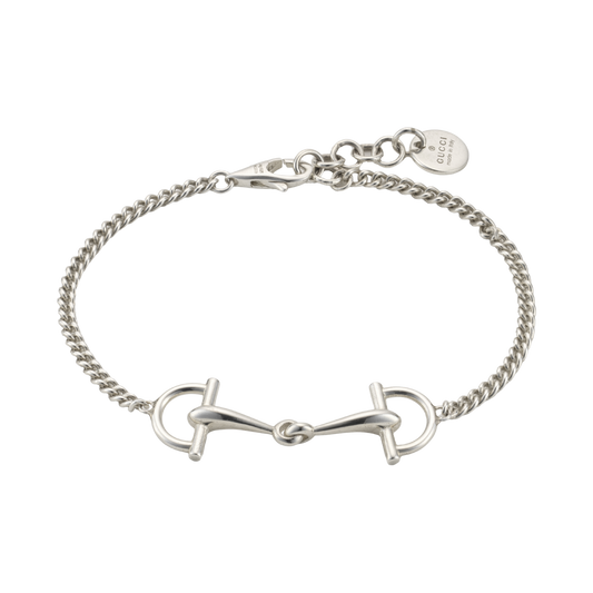 Elegant Gucci Staffa chain bracelet crafted from 925 sterling silver
