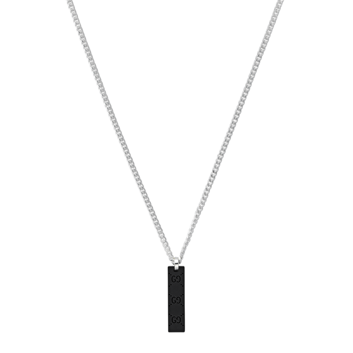 Understated yet unmistakably Gucci, this sterling silver and leather bracelet showcases the house’s signature Interlocking G motif on a clean tag-style design