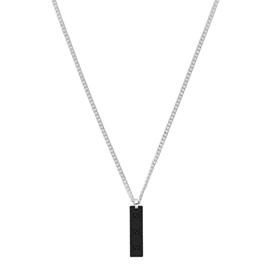 Understated yet unmistakably Gucci, this sterling silver and leather bracelet showcases the house’s signature Interlocking G motif on a clean tag-style design