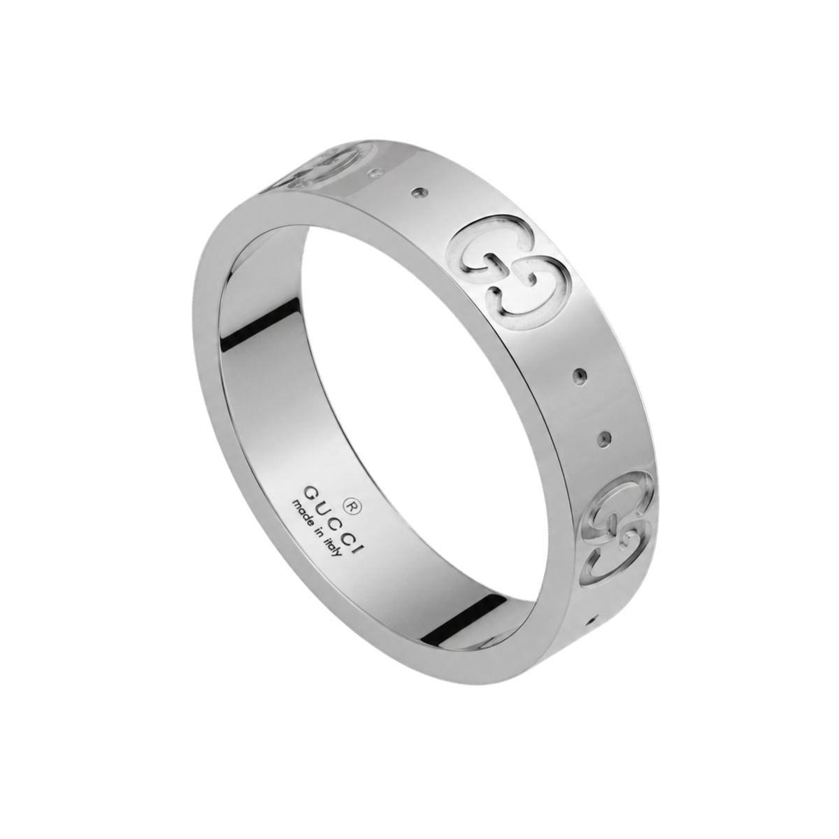 Timeless and effortlessly stylish, this Gucci Icon Ring in size 16 is crafted from polished 18ct white gold and finished with the House's signature GG engraving for a refined designer look.