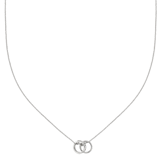 Elegant and easy to wear, the Gucci Icon Necklace showcases two interlocking circles on a fine 42cm white gold chain, perfect for everyday luxury.