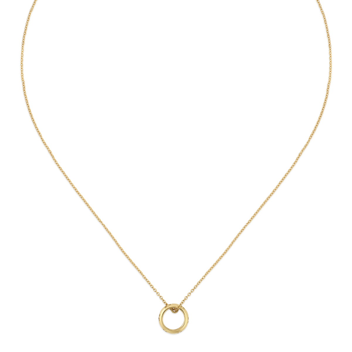 Simple yet striking, the Gucci Icon 18ct Yellow Gold Necklace pairs a fine 42cm chain with a polished circular pendant, making it perfect for wearing alone or layered.