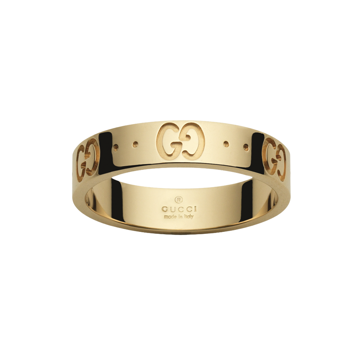 Designed for everyday luxury, this Gucci size 16 ring features a sleek 18ct yellow gold band with engraved GG detailing that adds a subtle designer finish.