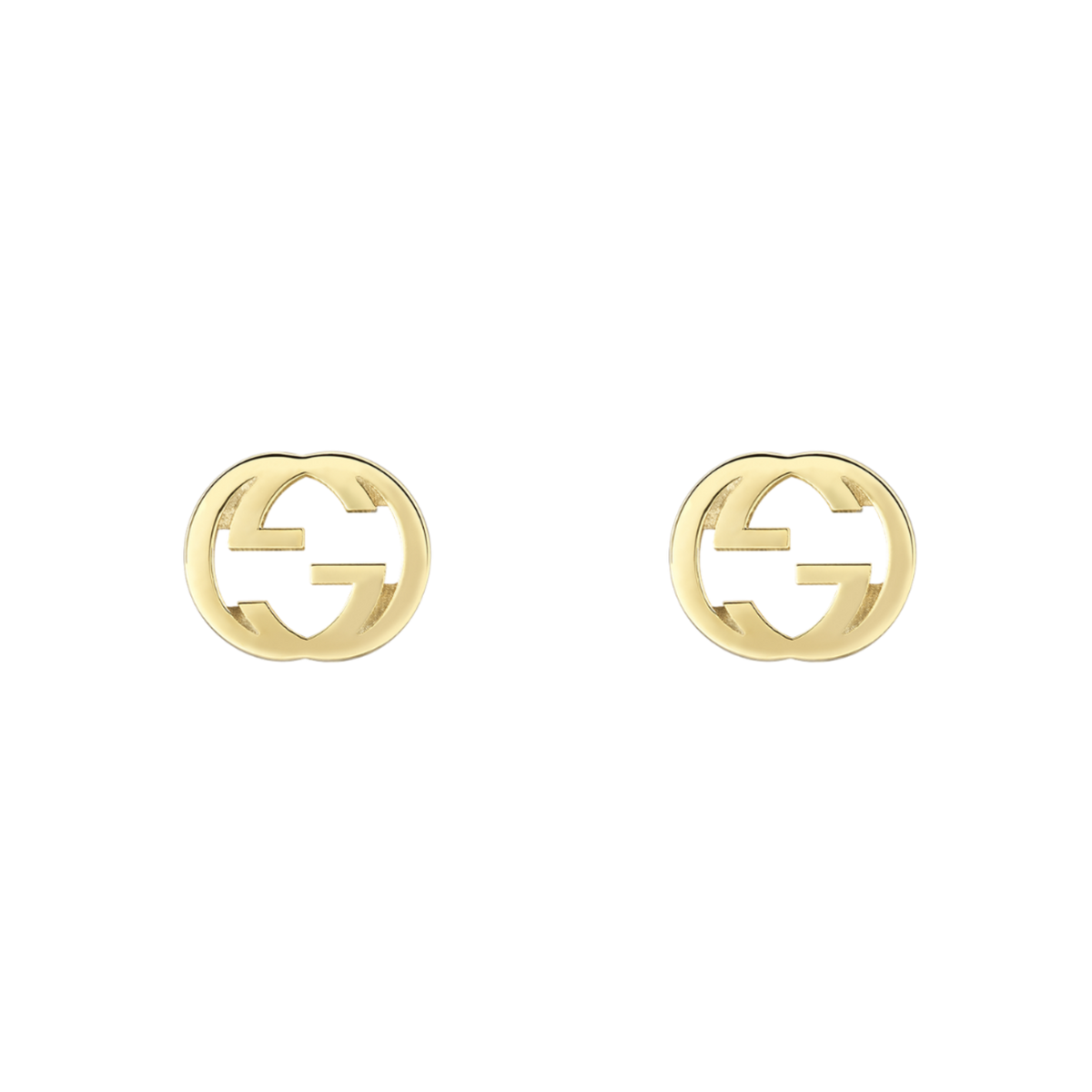 A refined expression of Gucci’s fine jewellery craftsmanship, these 18ct yellow gold stud earrings feature the iconic interlocking GG motif in a polished, minimalist design.