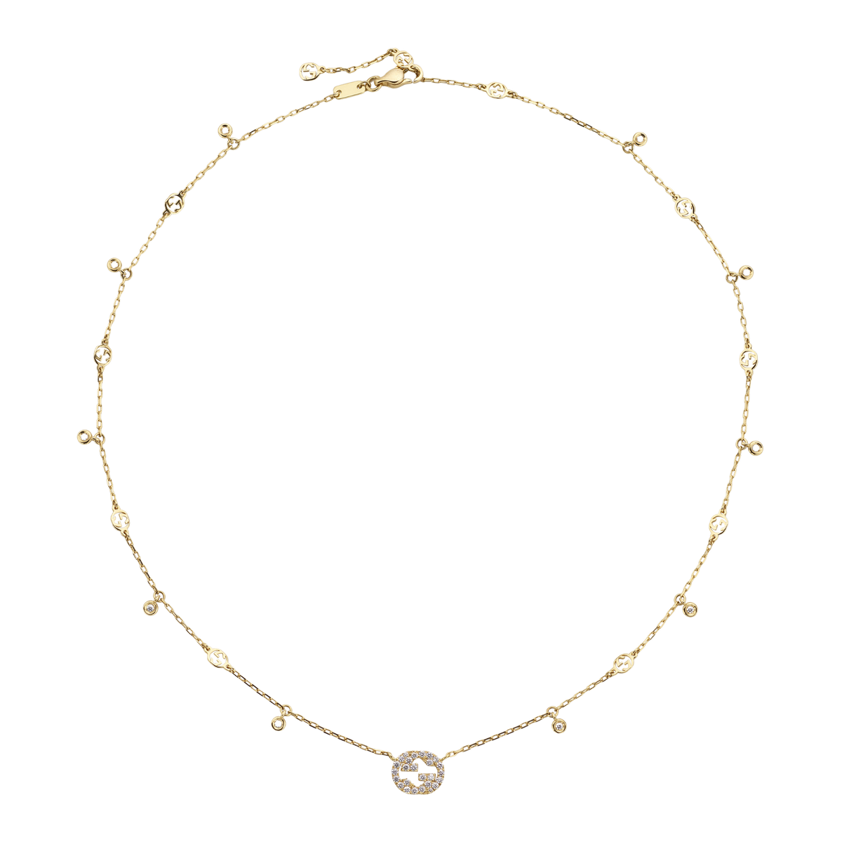 Gucci Interlocking GG 18ct Yellow Gold Diamond Necklace