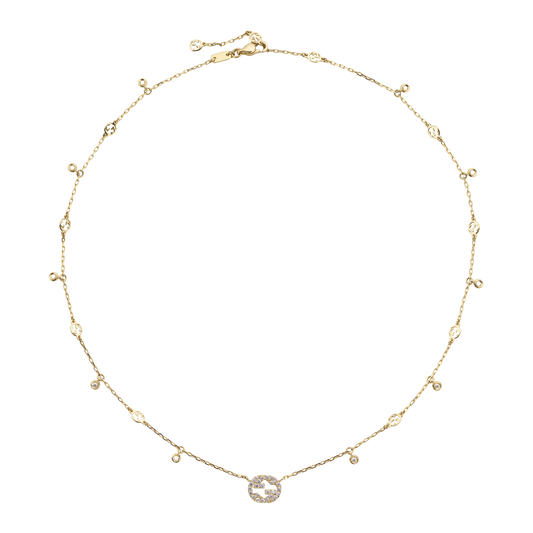 Gucci Interlocking GG 18ct Yellow Gold Diamond Necklace