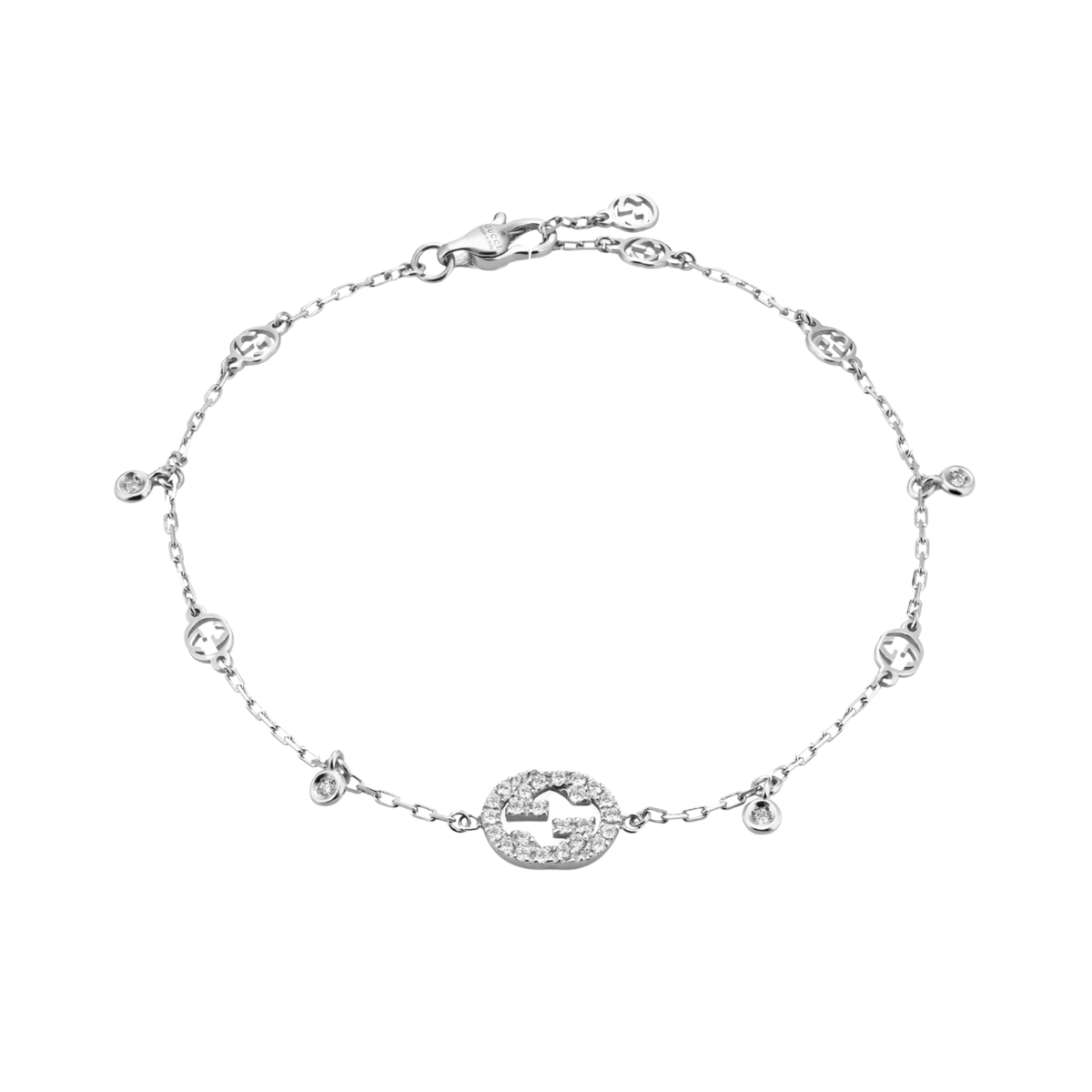 Understated yet luxurious, this Gucci necklace showcases the iconic Interlocking G design in radiant 18ct white gold.