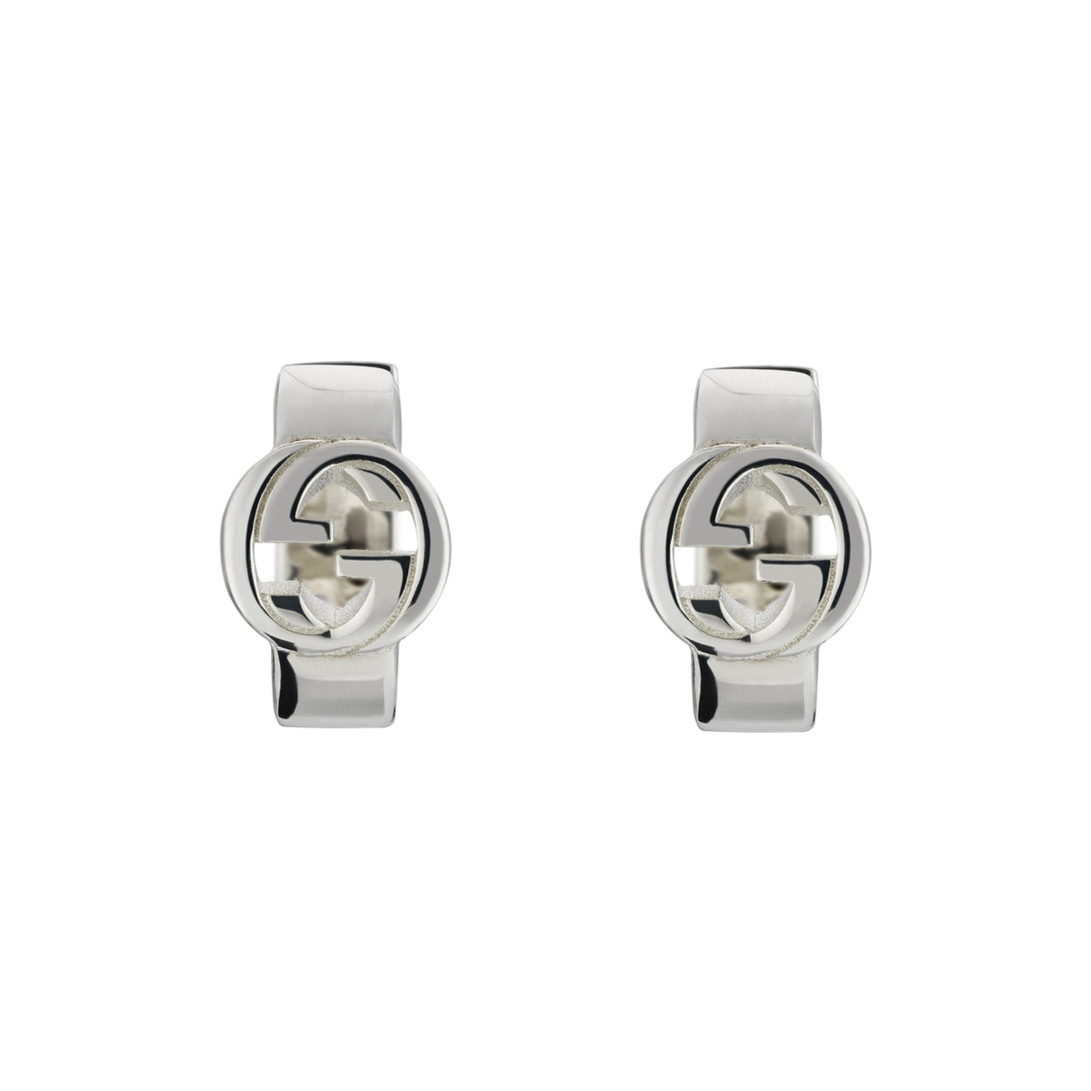 Gucci Interlocking G hoop earrings with polished finish and signature logo design