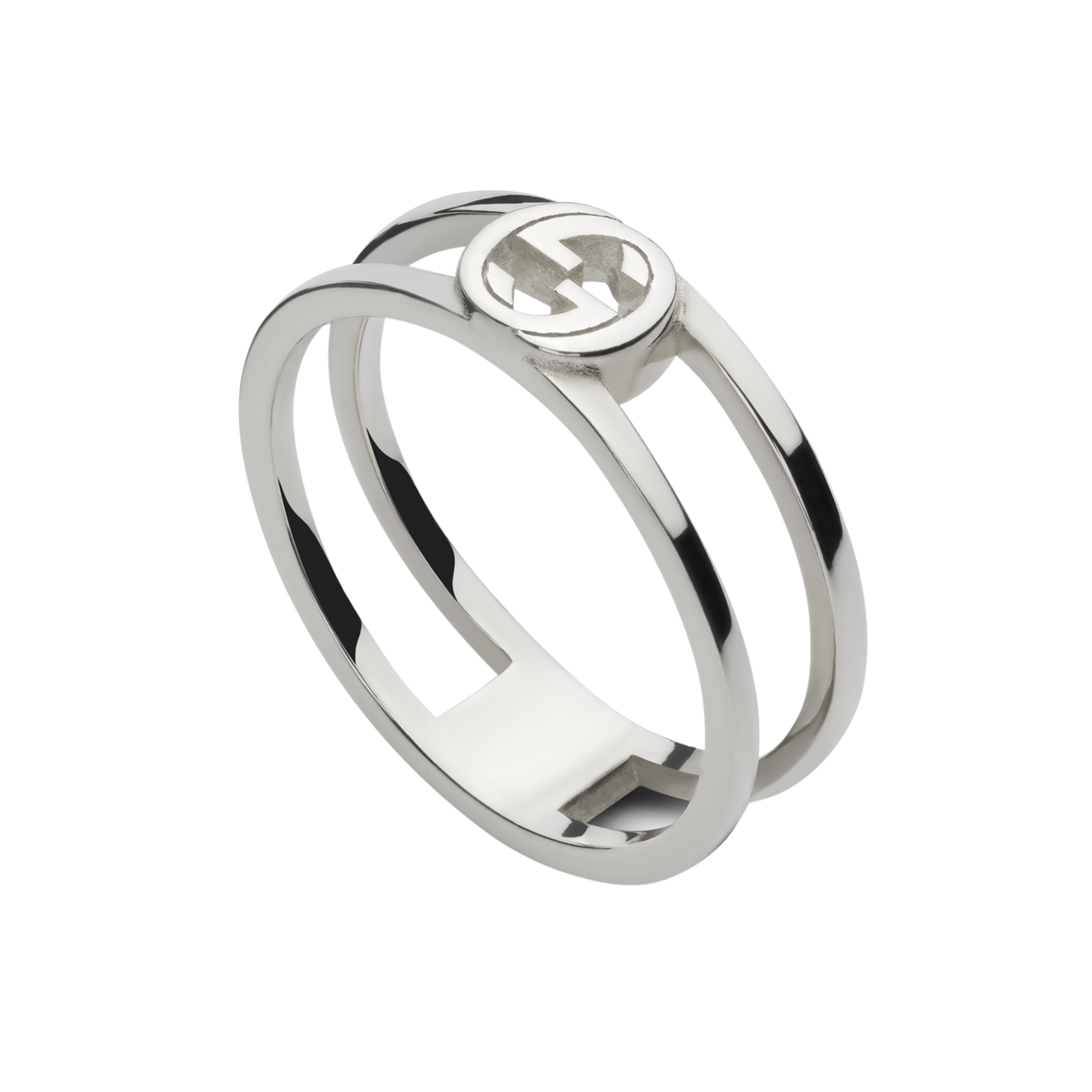 Gucci sterling silver bracelet with openwork Interlocking G motif.