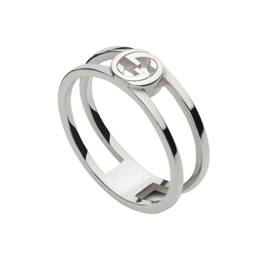Gucci sterling silver bracelet with openwork Interlocking G motif.