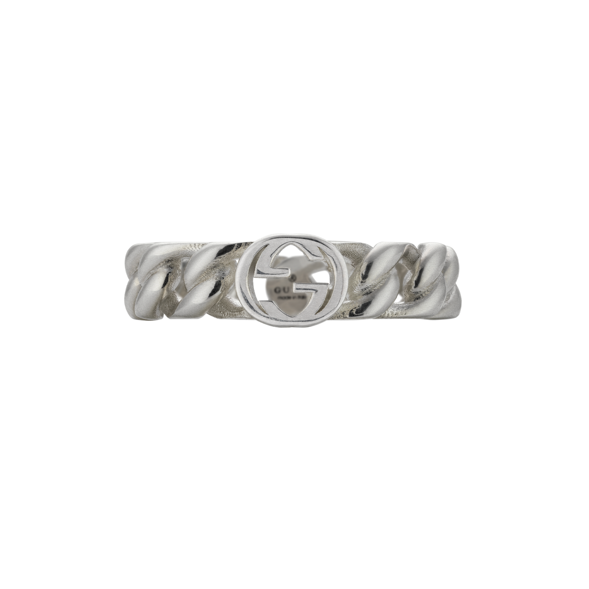 Gucci 5mm sterling silver ring with iconic Interlocking G detailing