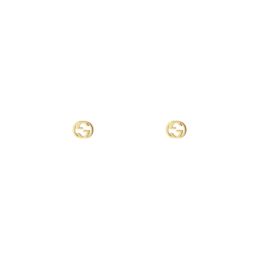 A timeless expression of Gucci’s fine jewellery craftsmanship, these Interlocking G stud earrings are crafted from 18ct yellow gold and feature the brand’s iconic logo in a sleek, minimalist design. Made in Italy, they offer a polished finish and lightweight feel, making them an effortless choice for everyday luxury with subtle designer appeal.