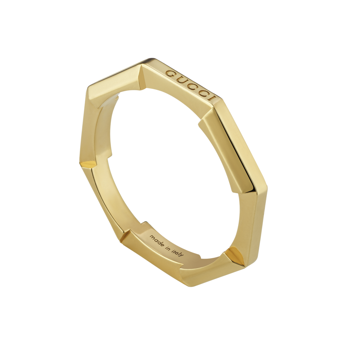 Gucci Link to Love 18ct yellow gold ring with polished 3mm band design