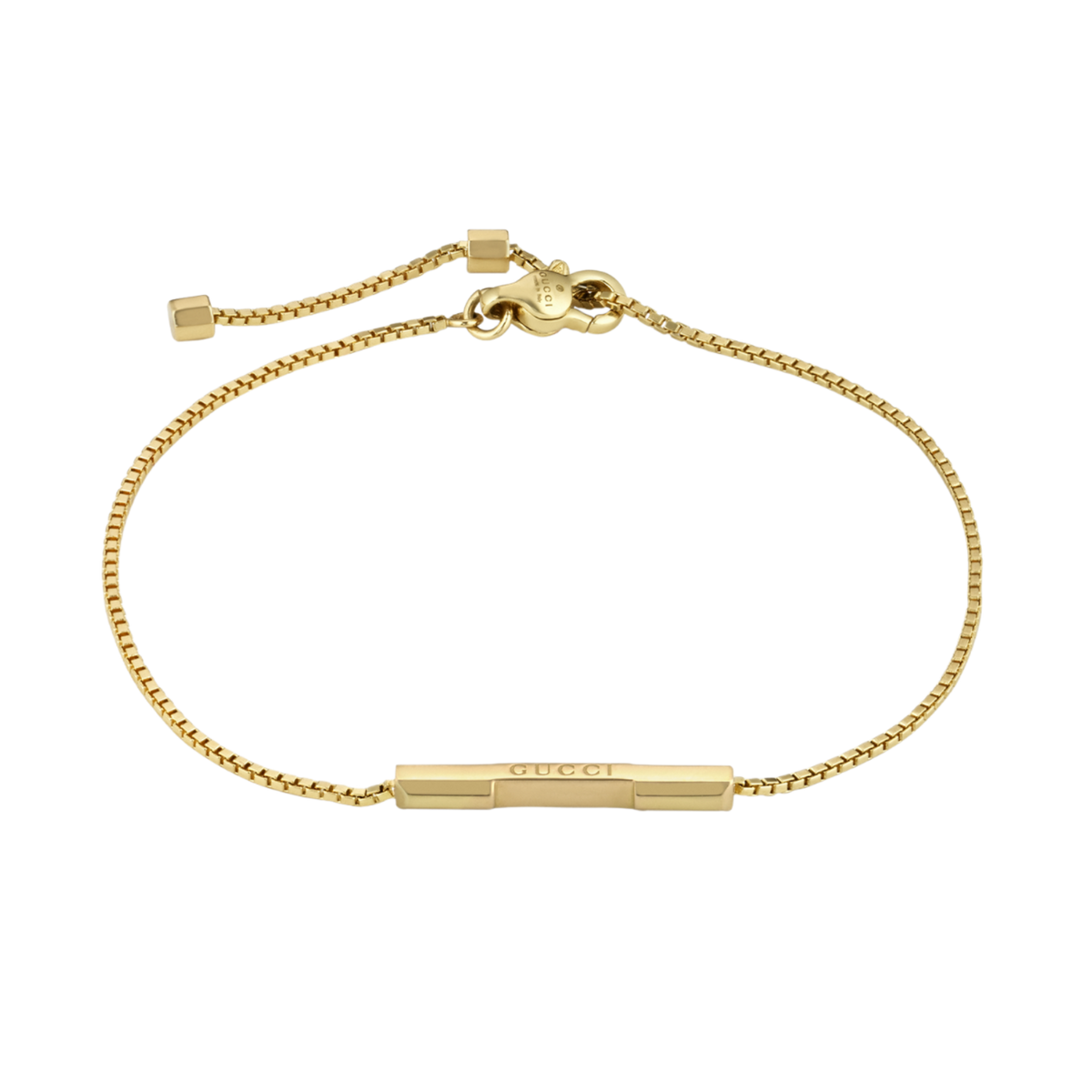 A modern expression of romance and luxury, this Gucci Link to Love bracelet is crafted from radiant yellow gold and designed with a sleek, geometric silhouette.