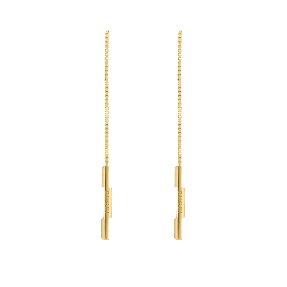 Elegant and effortlessly modern, these Gucci drop earrings are part of the Link to Love collection and crafted from 18ct yellow gold. The refined linear design offers a contemporary interpretation of classic gold jewellery, making them perfect for adding quiet luxury to both day and evening styling.