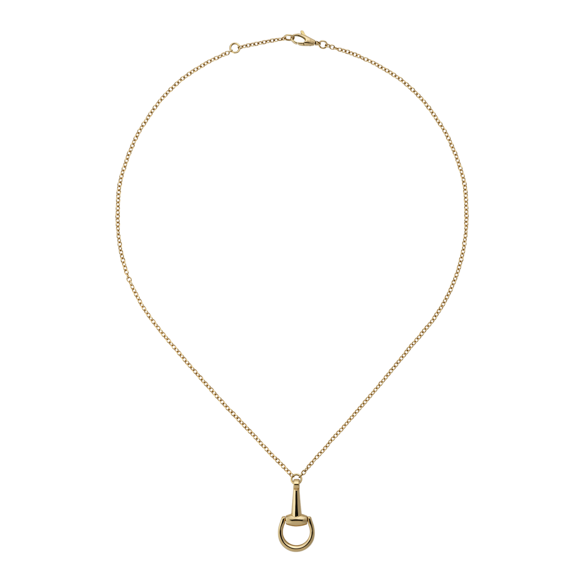 A timeless expression of Gucci’s equestrian-inspired heritage, this Horsebit pendant necklace is crafted from luxurious 18ct yellow gold and finished with the house’s iconic half-horsebit motif. The polished design and refined chain silhouette create an elegant statement piece that blends classic Italian craftsmanship with modern luxury styling.