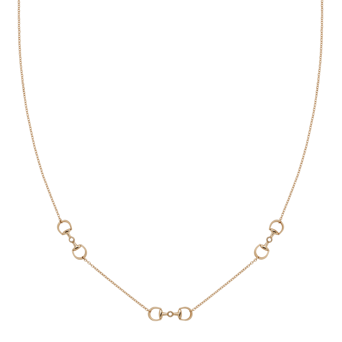 Understated yet unmistakably Gucci, this Horsebit diamond necklace is crafted from polished 18ct rose gold and accented with subtle diamond detailing. 