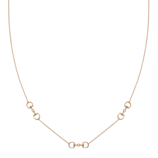 Understated yet unmistakably Gucci, this Horsebit diamond necklace is crafted from polished 18ct rose gold and accented with subtle diamond detailing. 