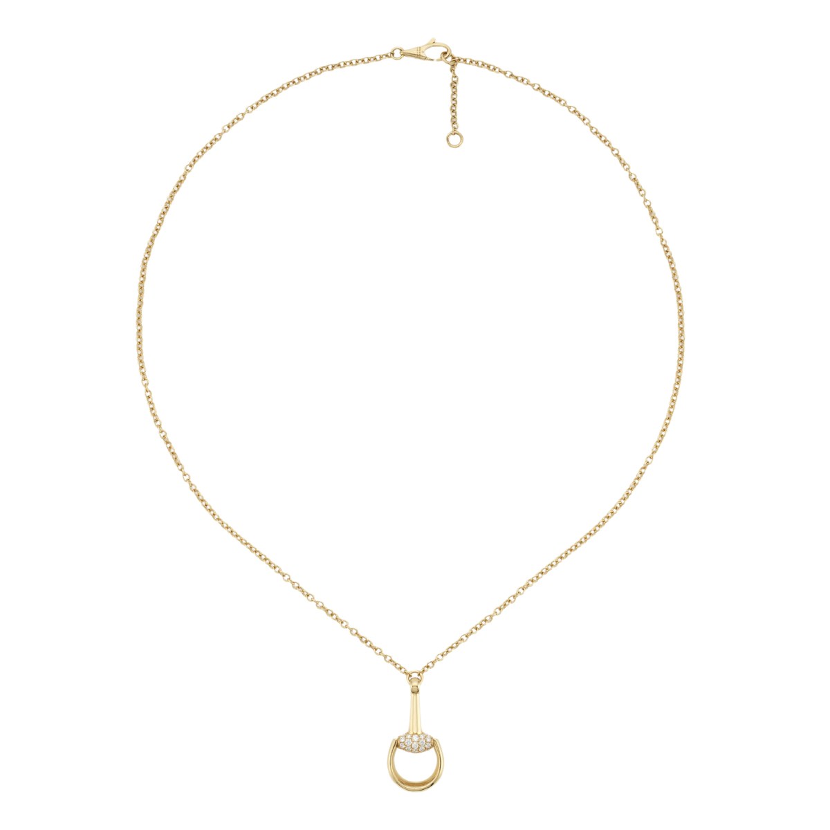 Gucci 18ct yellow gold necklace featuring a diamond pavé Horsebit pendant