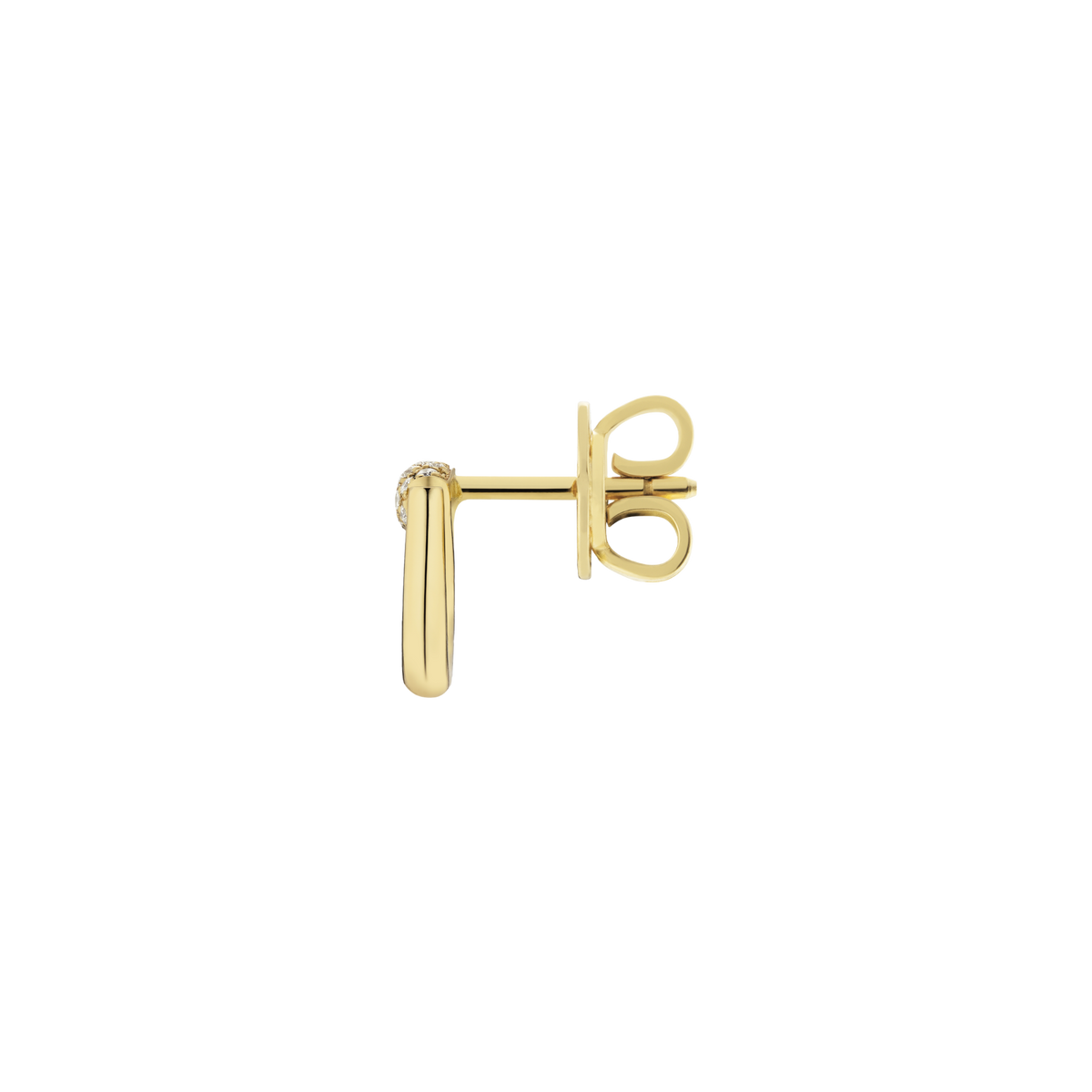 Elegant and instantly recognisable, these 18ct yellow gold Gucci earrings feature the iconic Horsebit motif elevated with subtle diamond detailing. The polished finish and clean structure create a timeless fine jewellery piece that balances bold design heritage with refined simplicity.