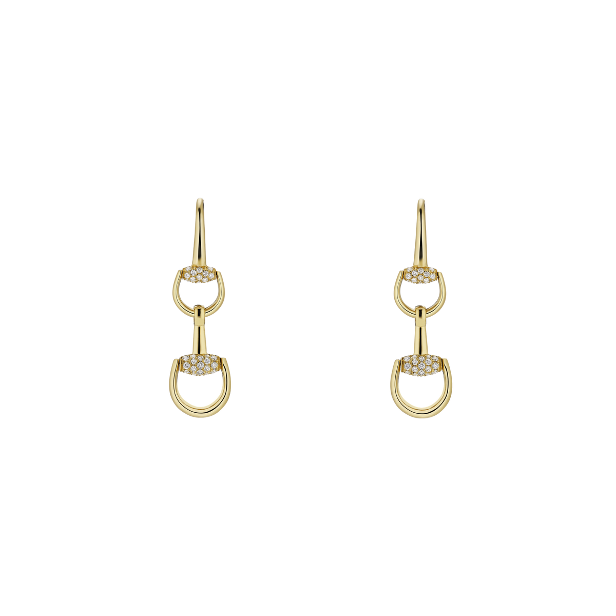 Gucci Horsebit 18ct Yellow Gold Diamond Drop Earrings
