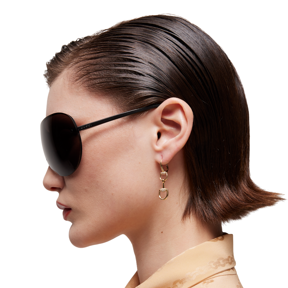 Gucci Horsebit 18ct Yellow Gold Diamond Drop Earrings