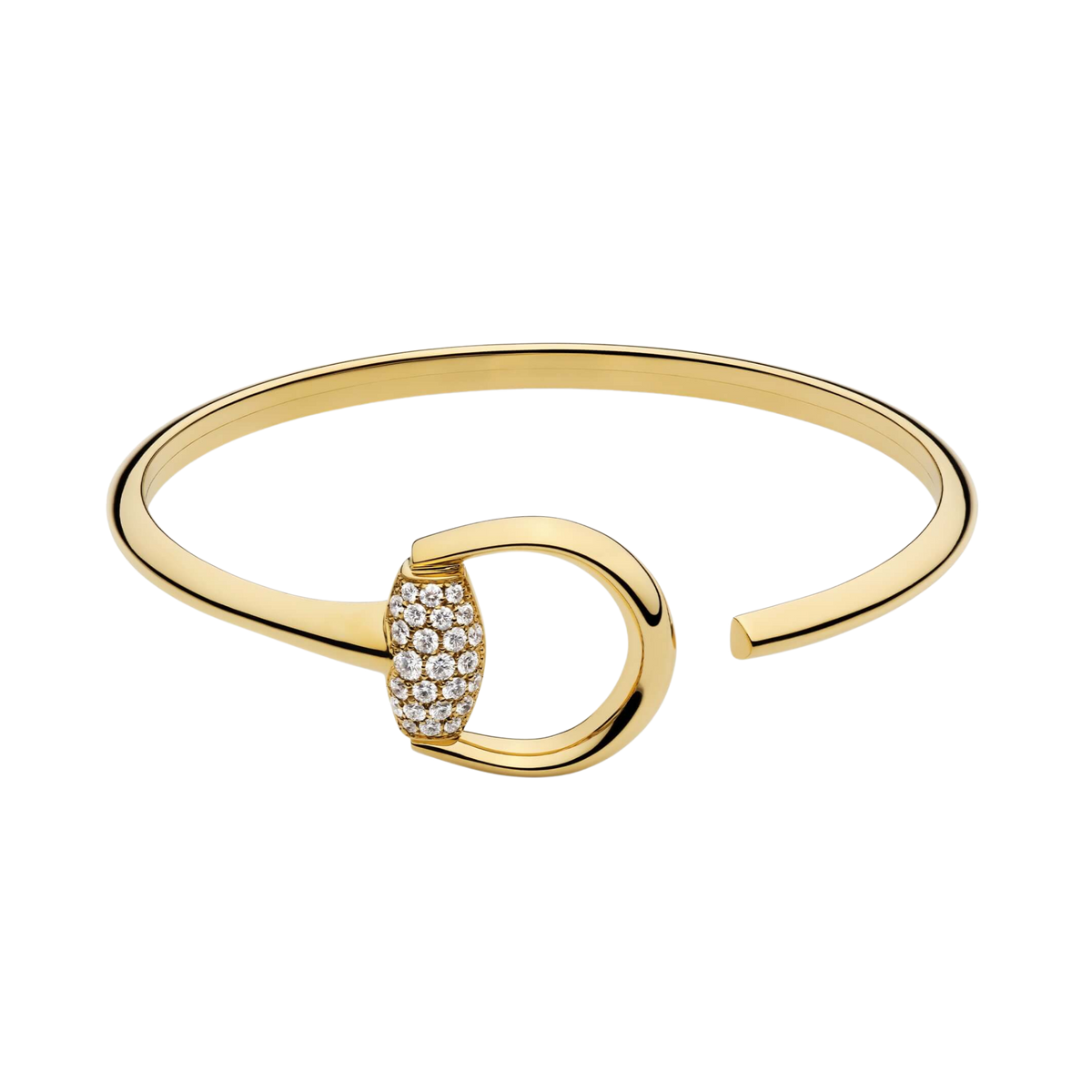 Gucci Horsebit bangle crafted in 18ct yellow gold with pavé-set round diamonds totalling approximately 0.55ct