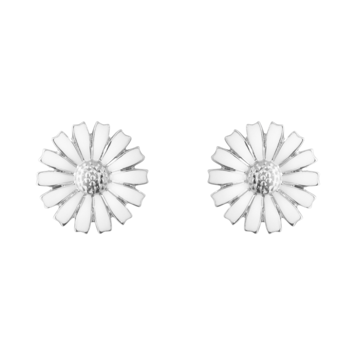 The Georg Jensen Daisy Stud Earrings capture the beauty of nature in its simplest form, featuring delicate white enamel petals set in polished sterling silver. Elegant and effortlessly wearable, they bring a fresh floral touch to both everyday looks and special occasions.