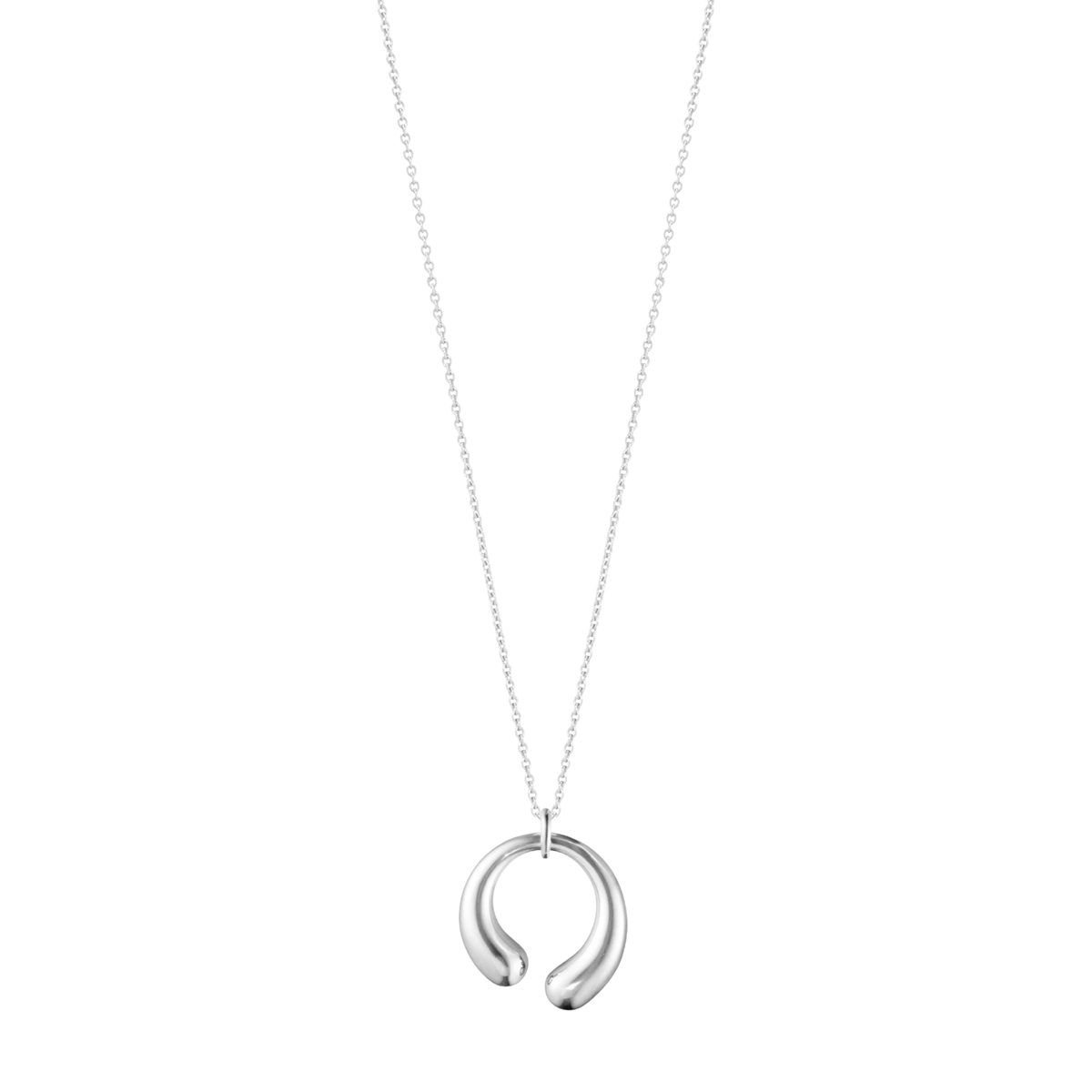 The Georg Jensen Mercy Medium Pendant is a beautifully fluid design inspired by the natural passage of time.
Its soft, organic curves create a striking silhouette that feels both contemporary and timeless, making it a piece that effortlessly elevates everyday styling.
